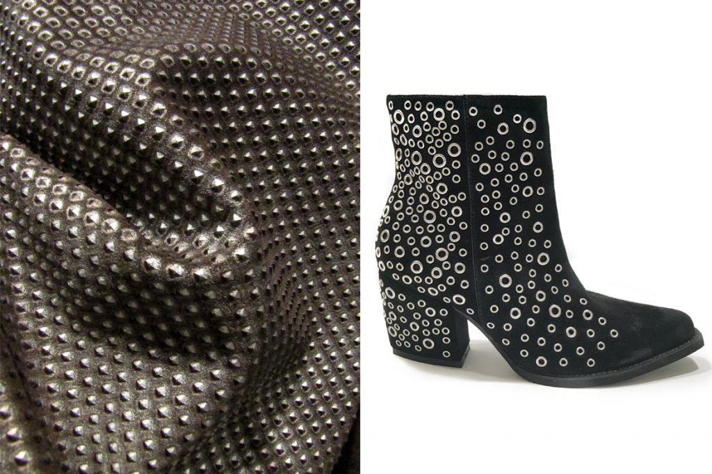 נעלי ניטים שחורות של ג'פרי קמפבל | Jeffrey campbell יחד עם דגימה של הבד