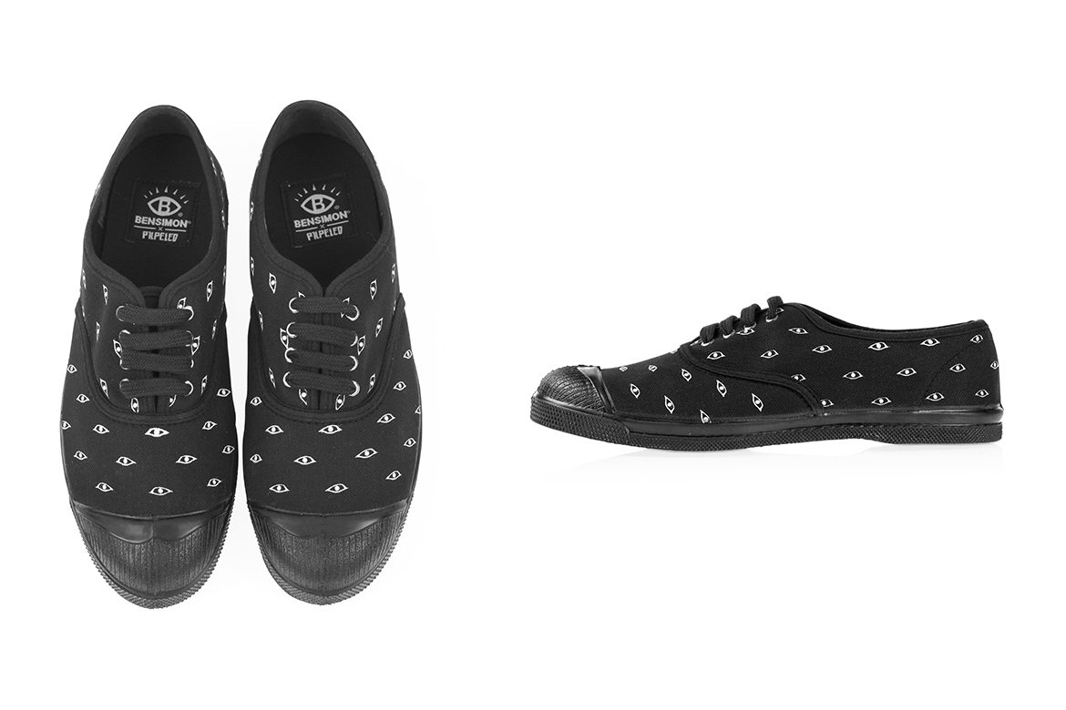 נעלי בנסימון (Bensimon) שחורות עם שרוכים