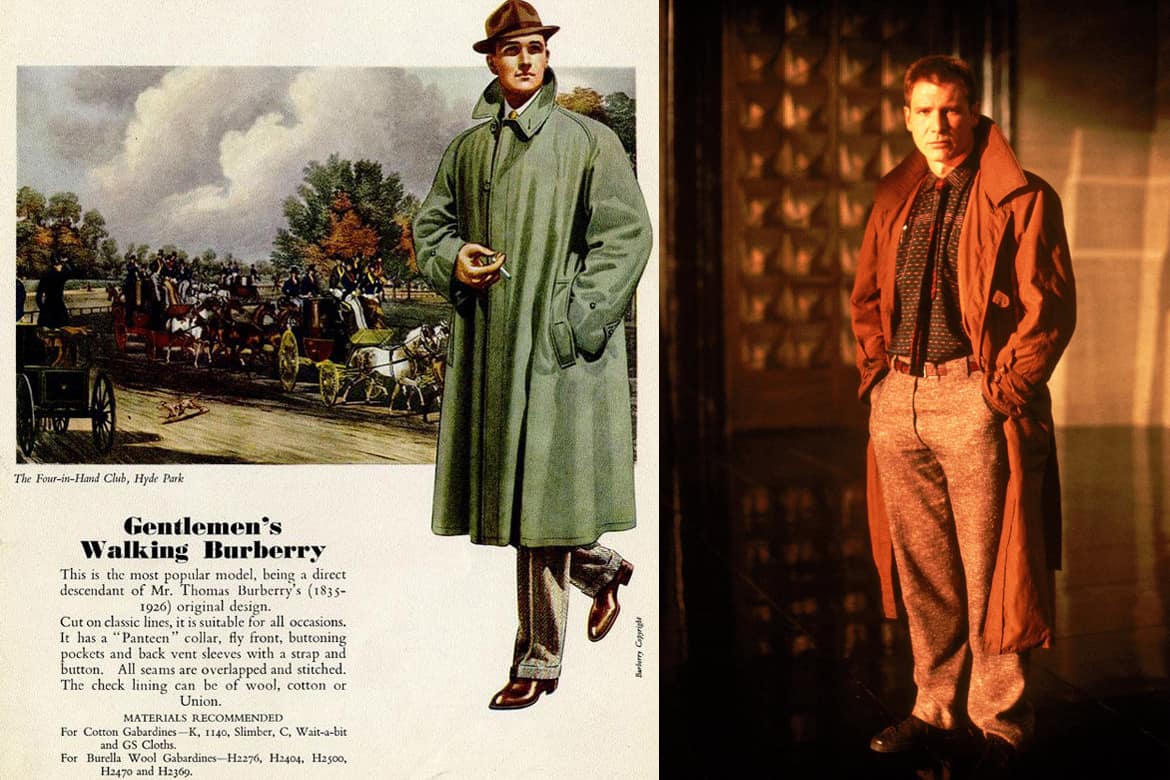 מימין: הריסון פורד כדקארד, משמאל: המעיל של ברברי